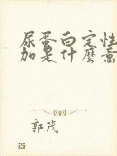 尿蛋白定性一个加是什么意思