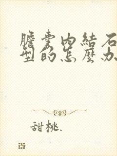 胆囊内结石泥沙型的怎么办