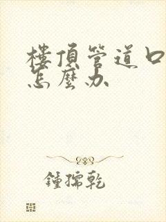 楼顶管道口漏水怎么办