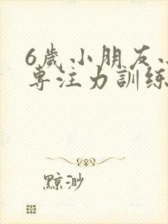 6岁小朋友小孩专注力训练