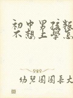 初中男孩叛逆期不想上学怎么办