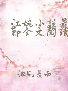 江婉小说最新章节全文阅读