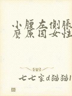 小腹左侧胀痛什么原因女性