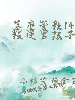 怎么管教14岁叛逆男孩子