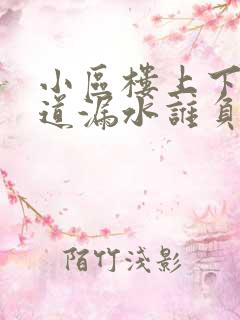 小区楼上下水管道漏水谁负责