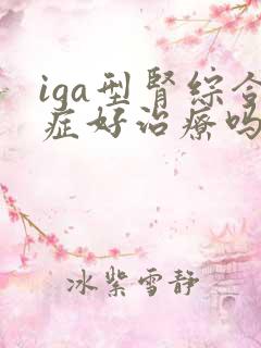 iga型肾综合症好治疗吗