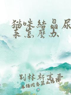 猫咪结晶尿不出来怎么办