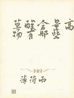 草酸含量高的食物有哪些