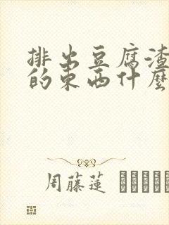 排出豆腐渣一样的东西什么原因