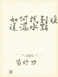 如何找到暖气管道漏水点