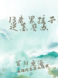 13岁男孩子叛逆怎么办