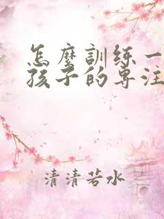 怎么训练一年级孩子的专注力