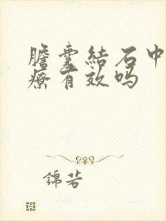 胆囊结石中医治疗有效吗