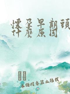 怀孕早期头晕是什么原因