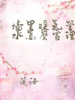 墙里暖气管道漏水怎么处理