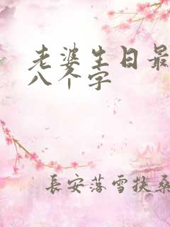 老婆生日最暖心八个字