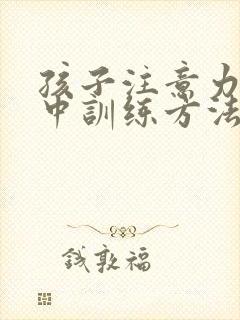 孩子注意力不集中训练方法