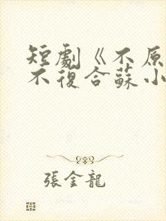 短剧《不原谅,不复合苏小姐独美》