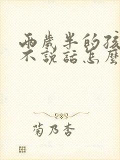 两岁半的孩子还不说话怎么回事