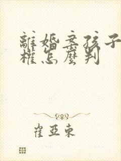 离婚案孩子抚养权怎么判