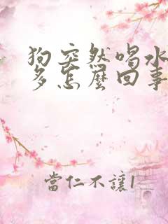 狗突然喝水多尿多怎么回事