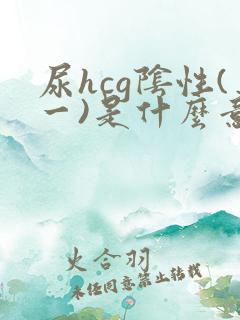 尿hcg阴性(一)是什么意思