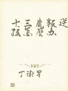 十三岁叛逆期男孩怎么办