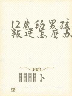 12岁的男孩很叛逆怎么办