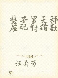 双子男天秤女星座配对指数