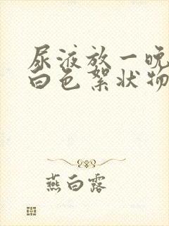 尿液放一晚上有白色絮状物