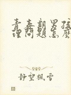 青春期男孩子生理问题怎么疏导