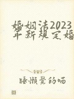 婚姻法2023年新规定婚前财产分割