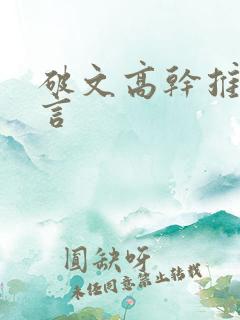破文高干推荐现言