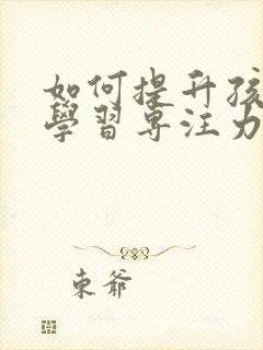 如何提升孩子的学习专注力