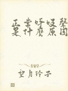 正常呼吸声音大是什么原因