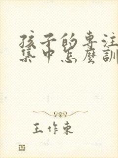 孩子的专注力不集中怎么训练呢