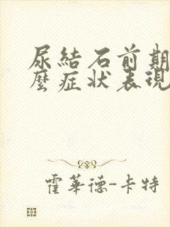 尿结石前期有什么症状表现