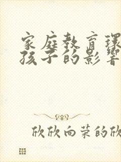 家庭教育环境对孩子的影响