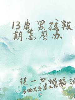 13岁男孩叛逆期怎么办