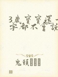 3岁宝宝还一个字都不会说话