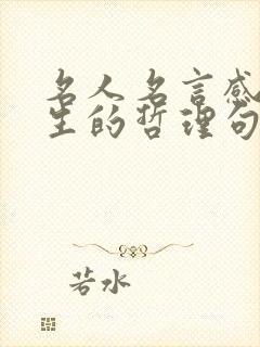 名人名言感悟人生的哲理句子