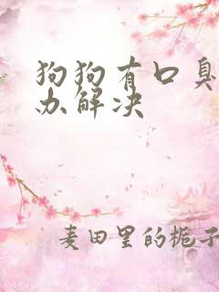 狗狗有口臭怎么办解决