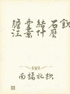 胆囊结石饮食上注意什么