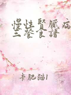 慢性肾脏病一日三餐食谱