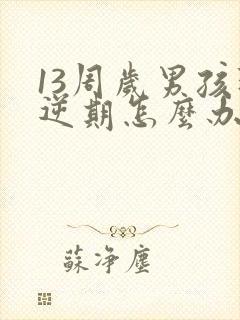 13周岁男孩叛逆期怎么办