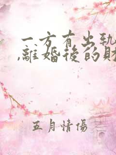 一方有出轨行为,离婚后的财产如何分割