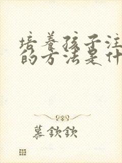 培养孩子注意力的方法是什么