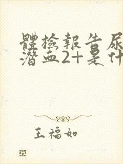 体检报告尿常规潜血2+是什么意思