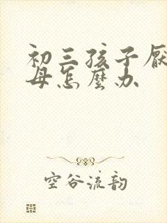 初三孩子厌学父母怎么办