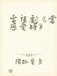 电视剧《当男人恋爱时》